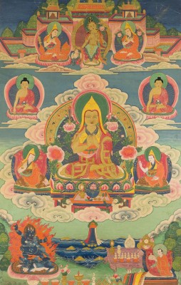 Auction 159<br>DREI THANGKAS MIT DARSTELLUNGEN DES TSONGKHAPA
