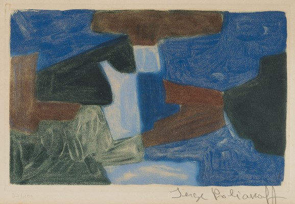 Picture 'COMPOSITION BLEUE, VERTE ET BRUNE' (1968)