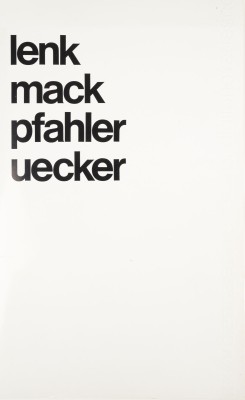 Auction 158<br>MAPPENWERK 'LENK MACK PFAHLER UECKER - XXXV. BIENNALE DI VENEZIA, PADIGLIONE TEDESCO' (1970)
