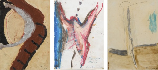 Auction 158<br>KONVOLUT MIT 3 ZEICHNUNGEN ('HASENRÜCKEN' / OHNE TITEL / OHNE TITEL) (1985-89)