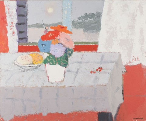 Bild STILLLEBEN MIT SCHALE, VASE UND BEEREN