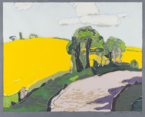 Picture LANDSCHAFT MIT FELDWEG UND BLÜHENDEM RAPSFELD (1997)