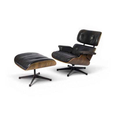 Auction 158<br>SESSEL '670' MODELL 'LOUNGE CHAIR' UND HOCKER '671'