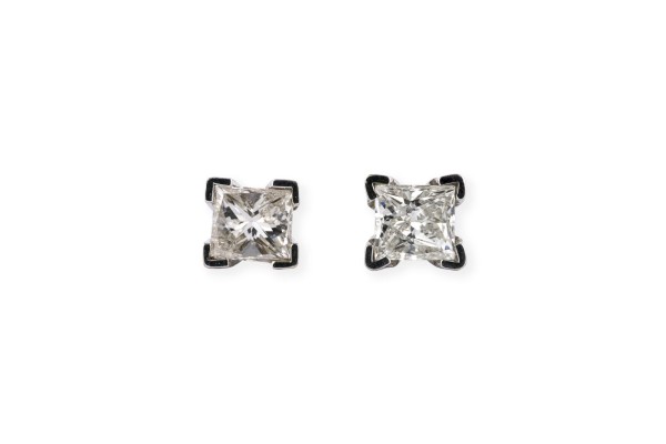 Picture PRINCESS-CUT DIAMANT OHRSTECKER