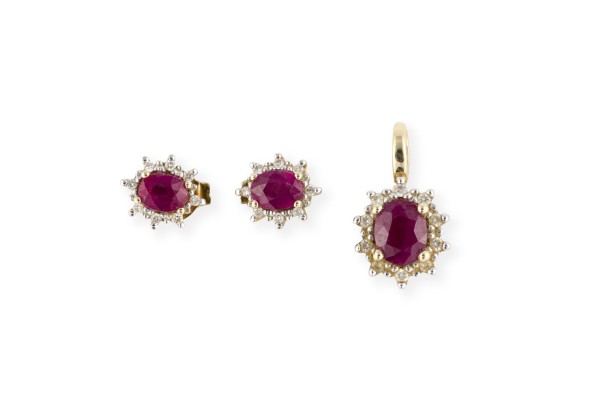 Bild 2-TEILIGES RUBIN SCHMUCKSET