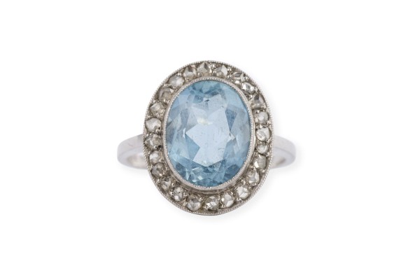 Picture AQUAMARIN ENTOURAGE RING