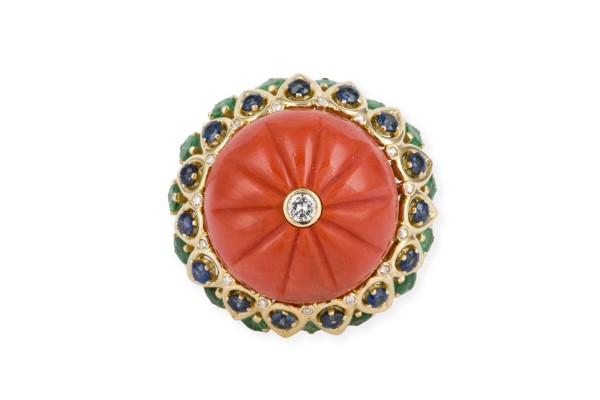 Picture RIESIGER KORALLEN COCKTAIL RING