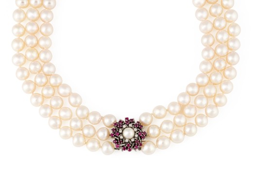 Picture DREI REIHIGER PERLEN CHOKER
