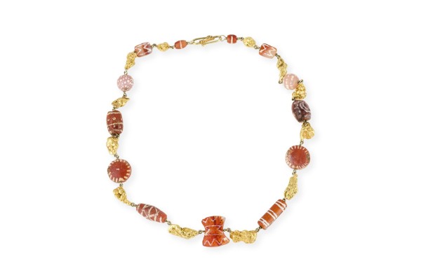 Bild AUSSERGEWOHNLICHES KARNEOL GOLDNUGGET COLLIER