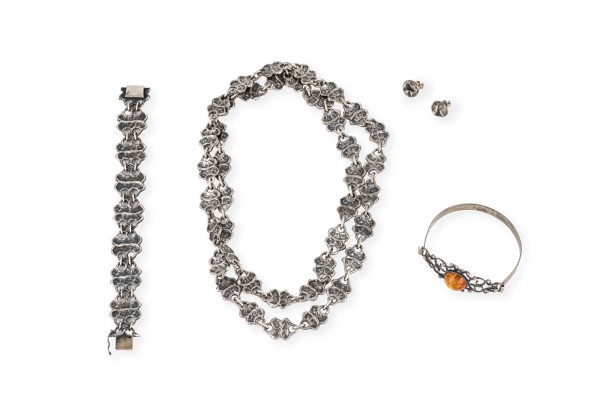 Picture 4-TEILEIGES SILBER SCHMUCK KONVOLUT