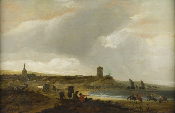 Auction 165<br>NIEDERLÄNDISCHE KÜSTENLANDSCHAFT MIT FIGURENSTAFFAGE