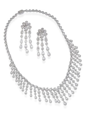 Auktion 160<br>2-TEILIGES DIAMANT DEMI PARURE