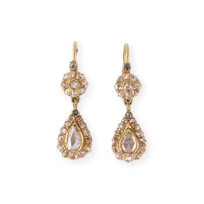 Picture DIAMANT TROPFEN OHRRINGE 19. JH.