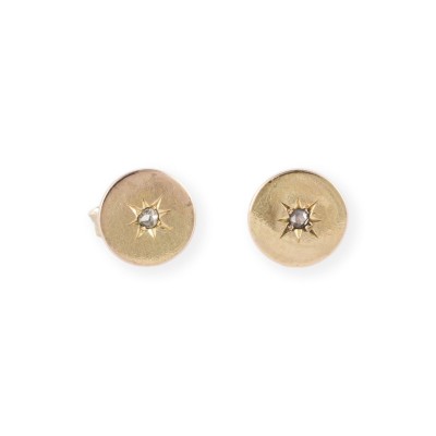 Picture RUNDE STERN DIAMANT OHRSTECKER