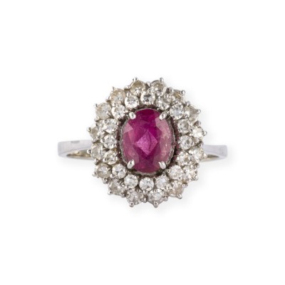 Bild PINKER TURMALIN HALO RING