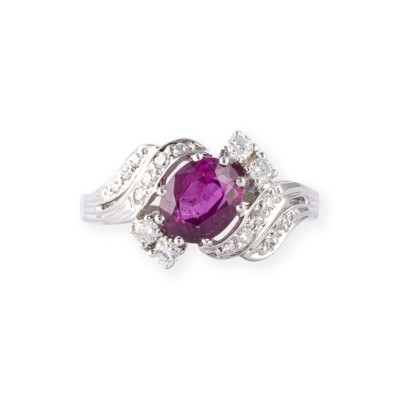 Picture PINKER SAPHIR DIAMANT RING