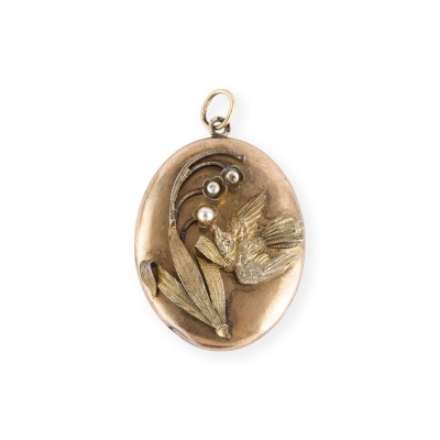 Bild JUGENDSTIL MAIGLÖCKCHEN MEDAILLON