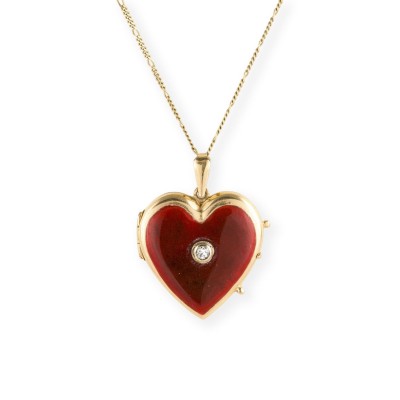 Bild EMAILLIERTES HERZ MEDAILLON COLLIER