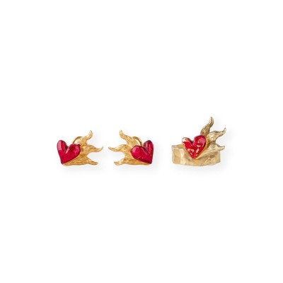 Bild 'DRACHENFELS DESIGN' 2-TEILIGES FLAMMENDES HERZ SET