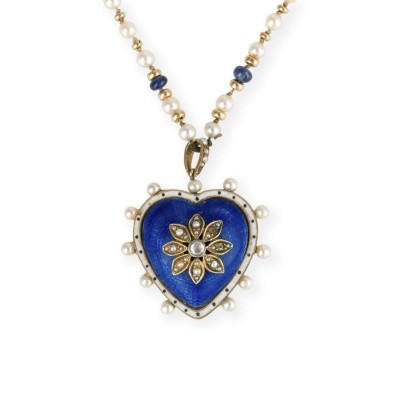 Bild PERLEN COLLIER MIT HERZ ANHÄNGER