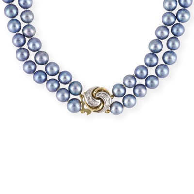 Bild BLAUES ZWEISTRÄNGIGES PERLEN COLLIER