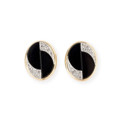 Bild OVALE ONYX OHRCLIPS