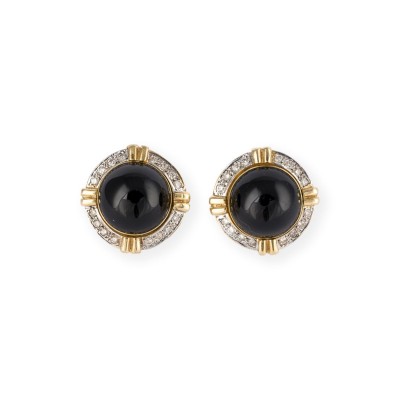 Bild RUNDE ONYX RETRO CLIPSTECKER