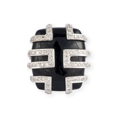 Bild GEOMETRISCHER ONYX COCKTAILRING