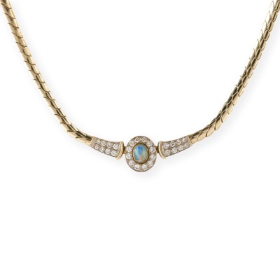 Bild MASSIVES FLACHPANZER OPAL COLLIER