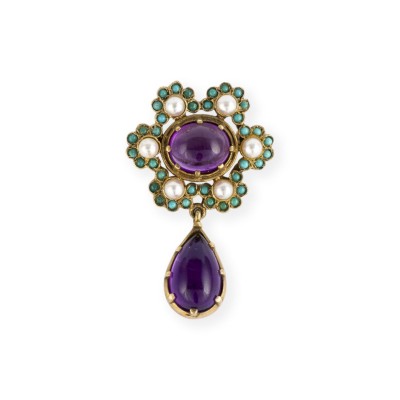 Bild AMETHYST BLÜTEN BROSCHE