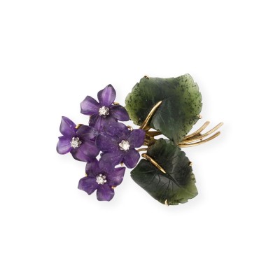 Bild GESCHNITZTE BLUMENBOUQUET BROSCHE