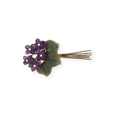 Picture GESCHNITZTE BLUMENBOUQUET BROSCHE