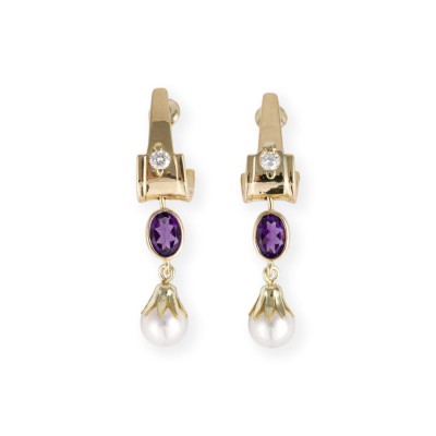Picture AMETHYST PERLEN OHRHÄNGER