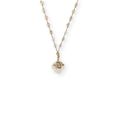 Picture GROßES BERGKRISTALL COLLIER 19. JH.