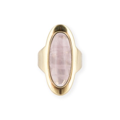 Bild OVALER ROSENQUARZ RING