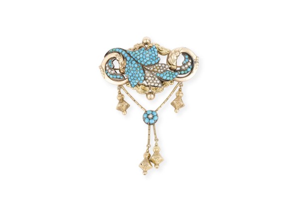 Picture SCHMUCKVOLLE JUGENDSTIL BROSCHE