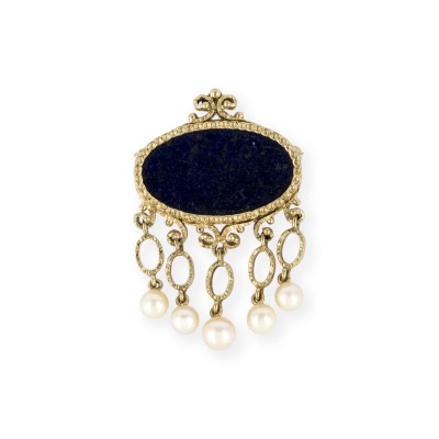 Picture ZIERVOLLE LAPIS LAZULI BROSCHE