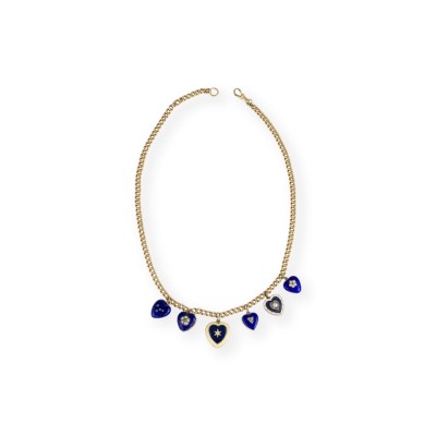 Auction 160<br>UHREN KETTE MIT HERZANHÄNGERN 19. JH.