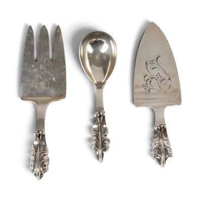 Auction 160<br>DREITEILIGES SILBERBESTECK