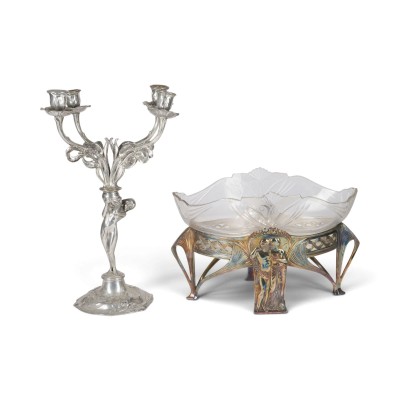 Auction 160<br>JUGENDSTIL-KERZENHALTER UND JARDINIERE