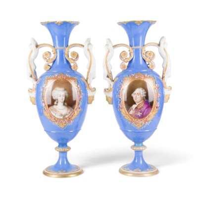 Picture PAAR PORTRÄRVASEN IM SEVRES-STIL