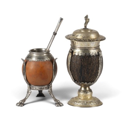 Auction 160<br>KOKOSNUSSPOKAL UND MATE-BECHER MIT BOMBILLA