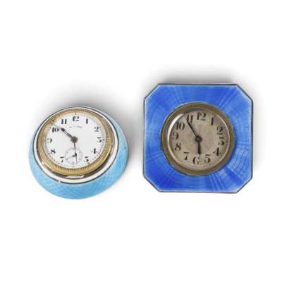 Bild ZWEI TISCHWECKER MIT GUILLOCHE-EMAIL