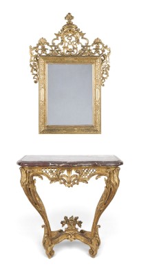 Auction 160<br>PRUNKVOLLE LOUIS XIV WANDKONSOLE UND SPIEGEL