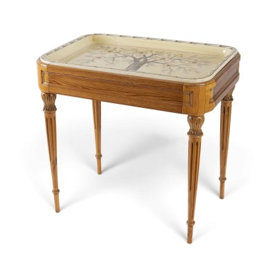 Auction 160<br>BEISTELLTISCH MIT GUSTAVSBERG-KERAMIKPLATTE