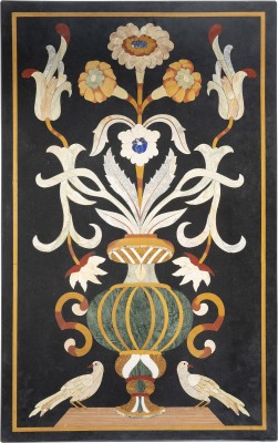 Bild PIETRA DURA TISCHPLATTE MIT VASENMOTIV UND VÖGELN