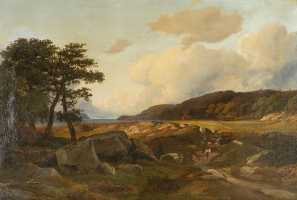 Auction 160<br>WEITE LANDSCHAFT MIT KUHHERDE, 1841