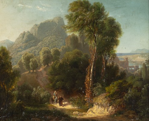 Auction 160<br>LANDSCHAFT MIT DER FLUCHT NACH ÄGYPTEN, 1848