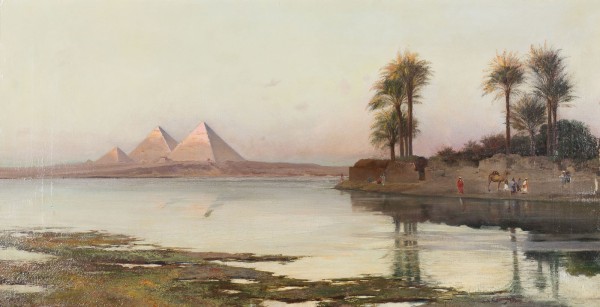 Auction 160<br>NILLANDSCHAFT MIT DEN PYRAMIDEN IN DER FERNE