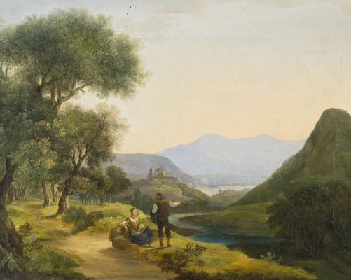 Auction 160<br>FLUSSLANDSCHAFT MIT STAFFAGE